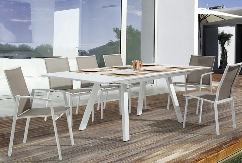 Online Bizzotto SEDIA IN ALLUMINIO IMPILABILE BIANCO/TORTORA GK50 - CRUISE