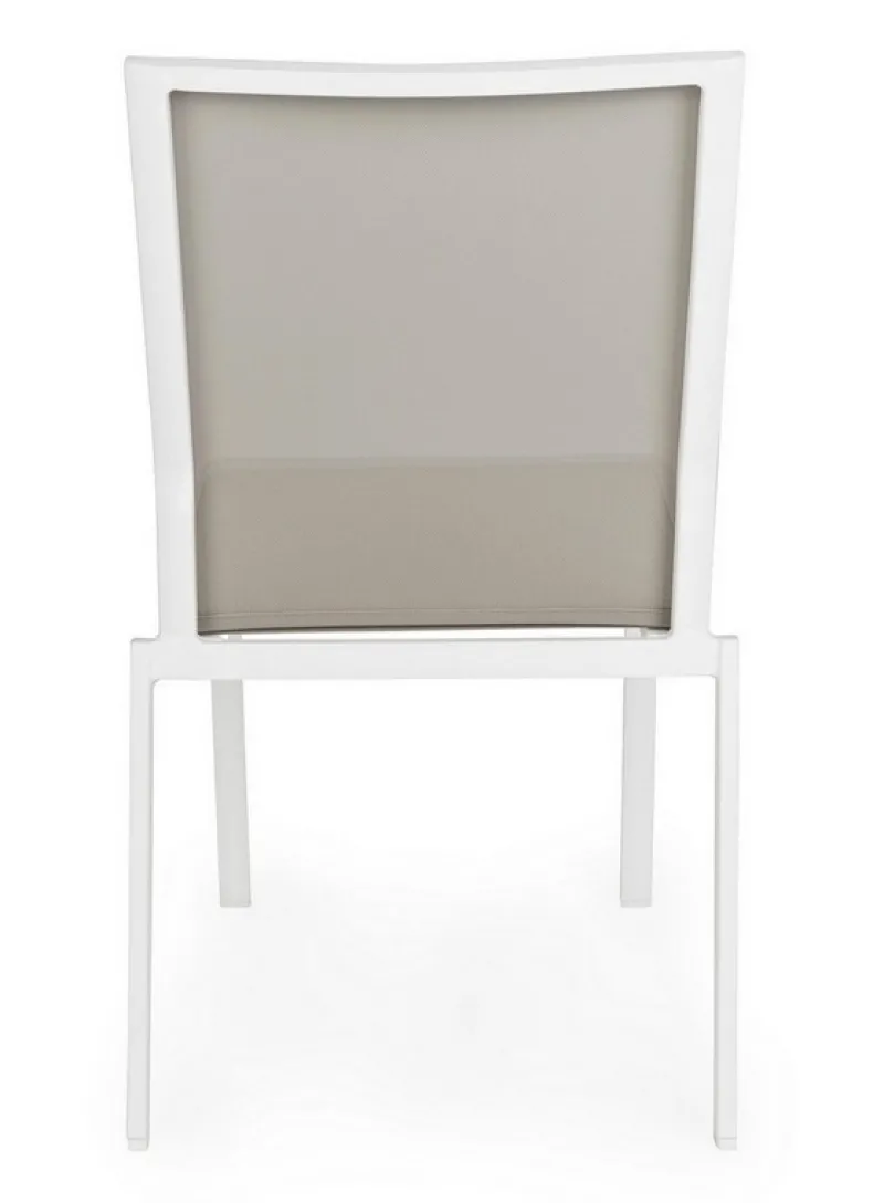 Online Bizzotto SEDIA IN ALLUMINIO IMPILABILE BIANCO/TORTORA GK50 - CRUISE