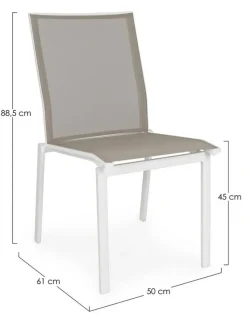 Online Bizzotto SEDIA IN ALLUMINIO IMPILABILE BIANCO/TORTORA GK50 - CRUISE
