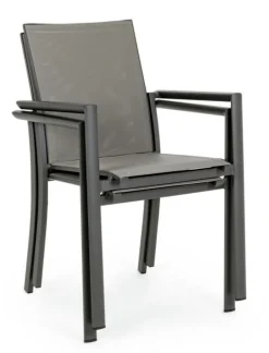 Sale Bizzotto SEDIA IN ALLUMINIO IMPILABILE ANTRACITE CX23 - KONNOR