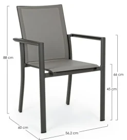 Sale Bizzotto SEDIA IN ALLUMINIO IMPILABILE ANTRACITE CX23 - KONNOR