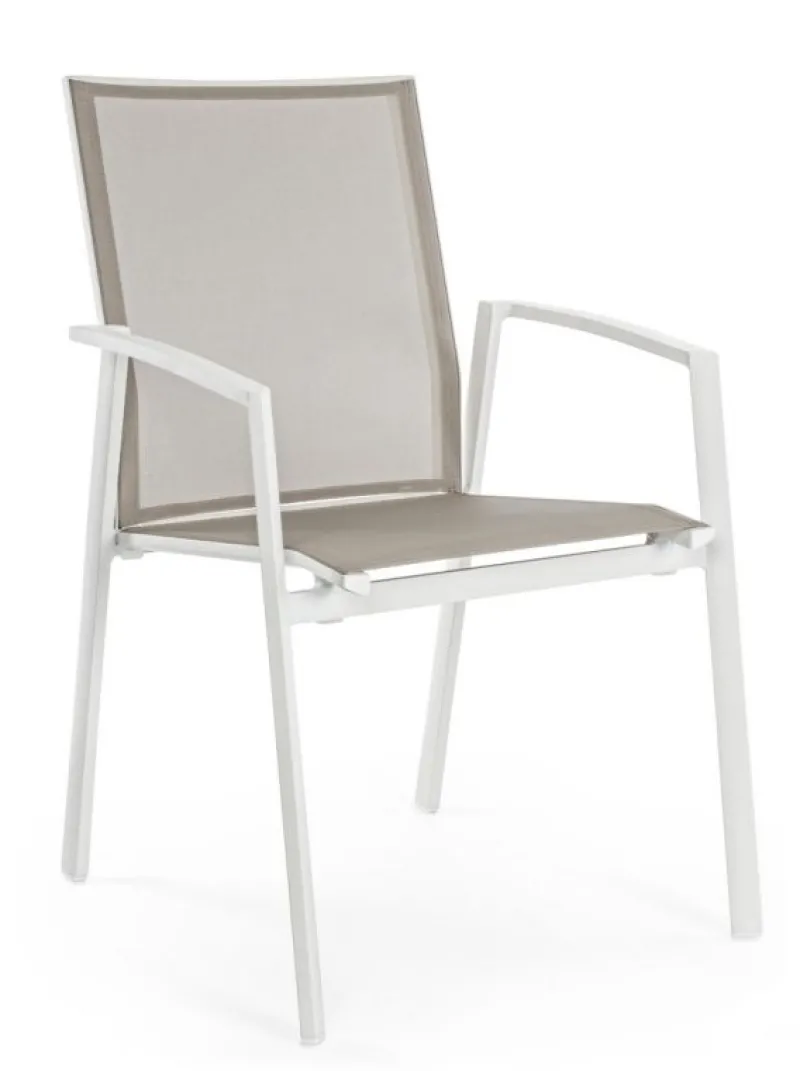 Clearance Bizzotto SEDIA IN ALLUMINIO IMPILABILE BIANCO GK50 - CRUISE