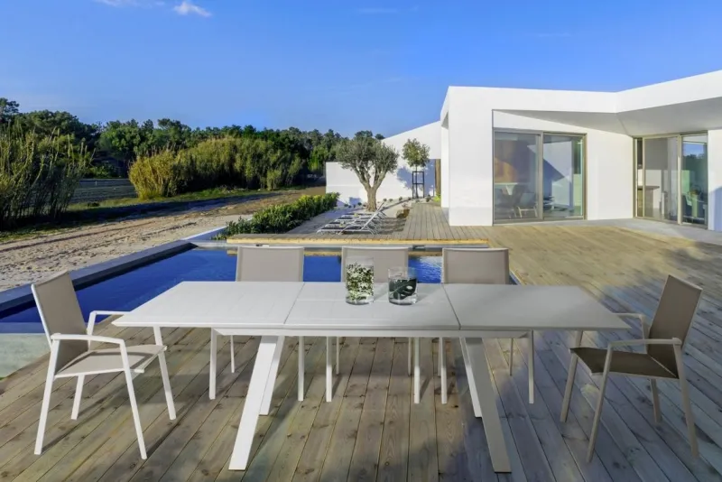 Clearance Bizzotto SEDIA IN ALLUMINIO IMPILABILE BIANCO GK50 - CRUISE