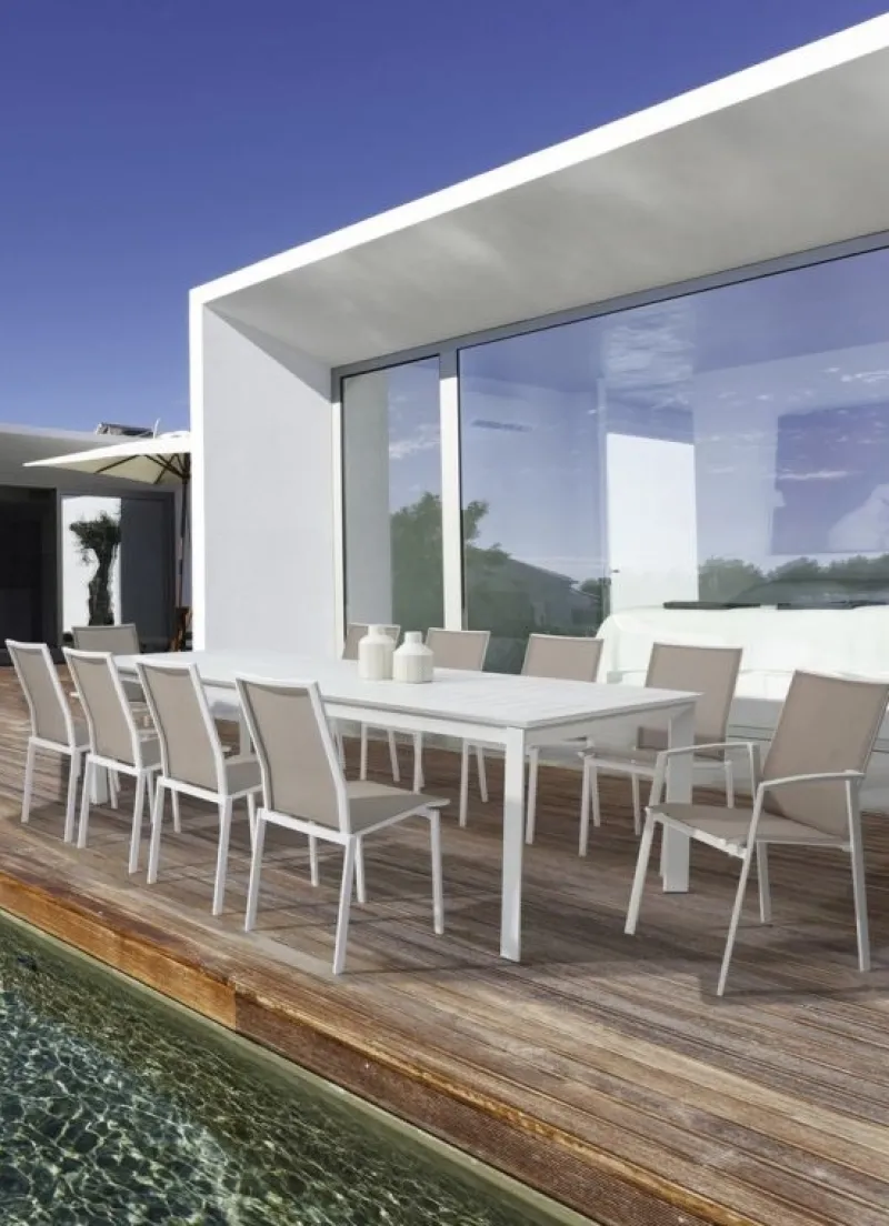 Clearance Bizzotto SEDIA IN ALLUMINIO IMPILABILE BIANCO GK50 - CRUISE