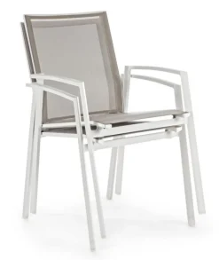 Clearance Bizzotto SEDIA IN ALLUMINIO IMPILABILE BIANCO GK50 - CRUISE