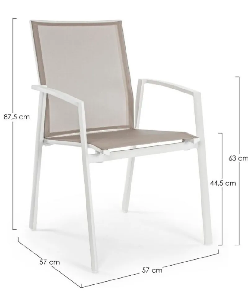 Clearance Bizzotto SEDIA IN ALLUMINIO IMPILABILE BIANCO GK50 - CRUISE