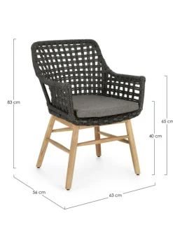 Best Bizzotto SEDIA IN ALLUMINIO NERA - WILSON