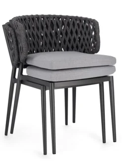 Hot Bizzotto SEDIA IN CORDA ANTRACITE WG21 - NOELIA