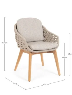 Bizzotto SEDIA IN CORDA BEIGE - TAMIRES