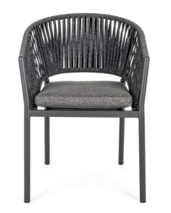 Clearance Bizzotto SEDIA IN CORDA PER ESTERNO IMPILABILE ANTRACITE - FLORENCIA