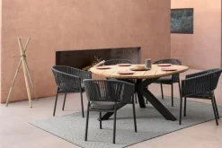 Clearance Bizzotto SEDIA IN CORDA PER ESTERNO IMPILABILE ANTRACITE - FLORENCIA