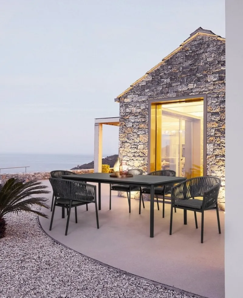 Clearance Bizzotto SEDIA IN CORDA PER ESTERNO IMPILABILE ANTRACITE - FLORENCIA