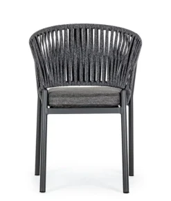Clearance Bizzotto SEDIA IN CORDA PER ESTERNO IMPILABILE ANTRACITE - FLORENCIA