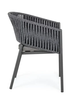Clearance Bizzotto SEDIA IN CORDA PER ESTERNO IMPILABILE ANTRACITE - FLORENCIA