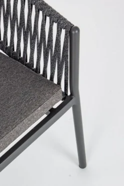 Clearance Bizzotto SEDIA IN CORDA PER ESTERNO IMPILABILE ANTRACITE - FLORENCIA