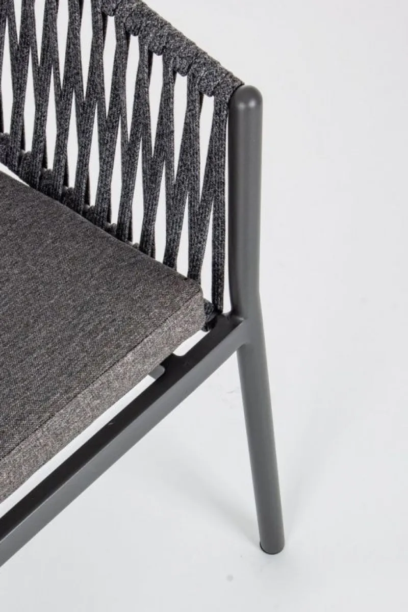 Clearance Bizzotto SEDIA IN CORDA PER ESTERNO IMPILABILE ANTRACITE - FLORENCIA