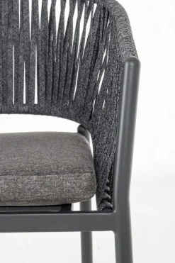 Clearance Bizzotto SEDIA IN CORDA PER ESTERNO IMPILABILE ANTRACITE - FLORENCIA