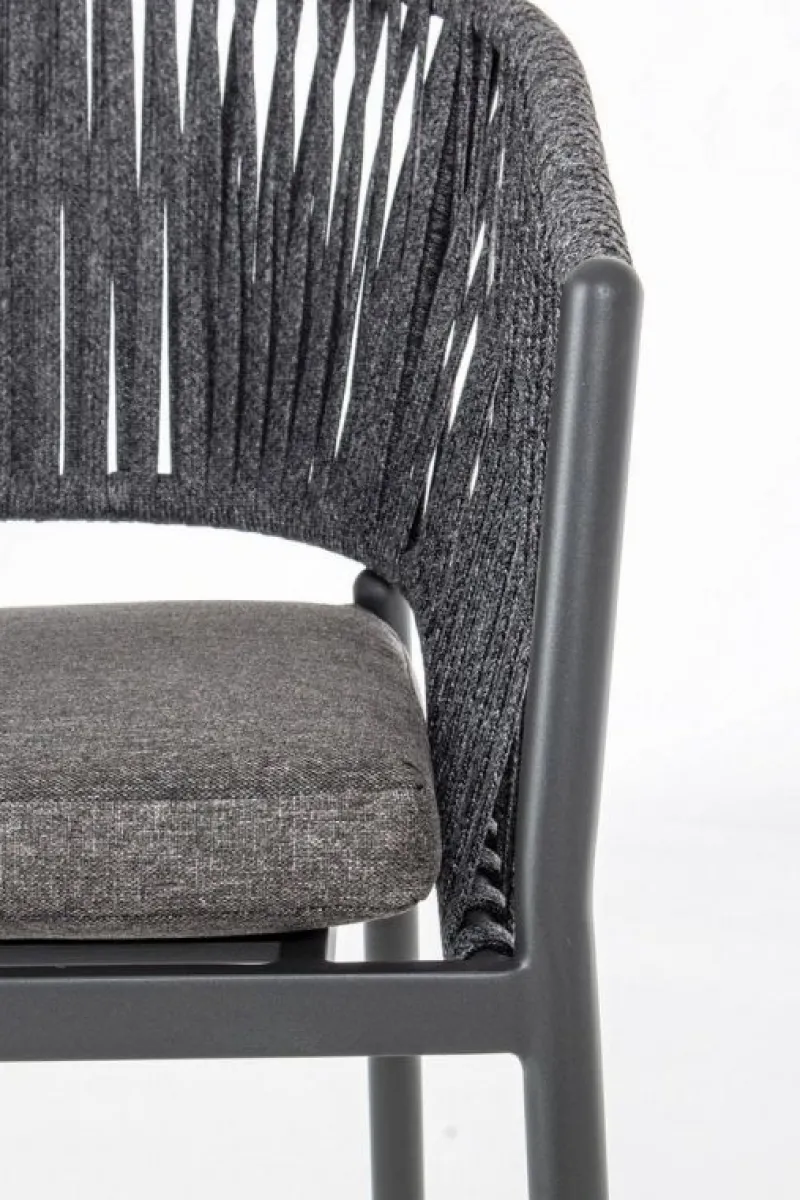 Clearance Bizzotto SEDIA IN CORDA PER ESTERNO IMPILABILE ANTRACITE - FLORENCIA