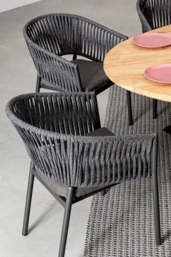 Clearance Bizzotto SEDIA IN CORDA PER ESTERNO IMPILABILE ANTRACITE - FLORENCIA
