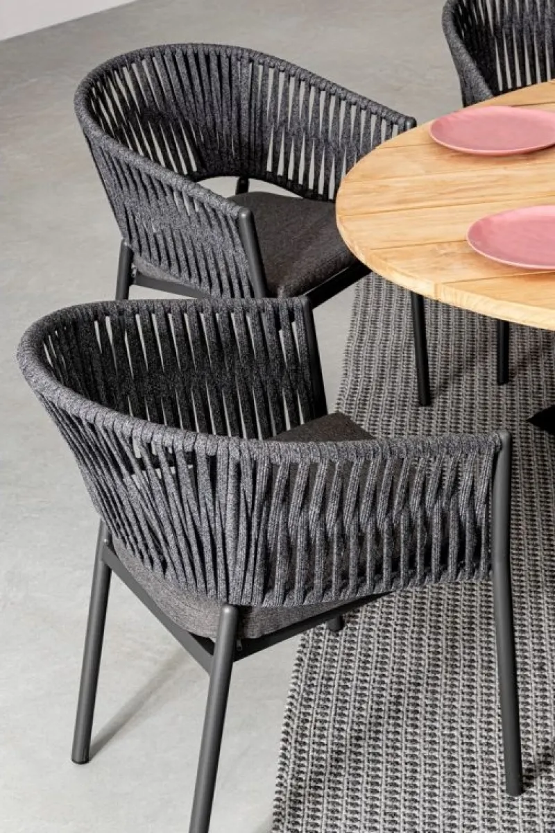 Clearance Bizzotto SEDIA IN CORDA PER ESTERNO IMPILABILE ANTRACITE - FLORENCIA