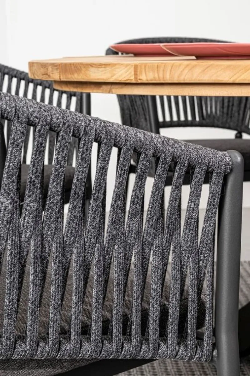 Clearance Bizzotto SEDIA IN CORDA PER ESTERNO IMPILABILE ANTRACITE - FLORENCIA