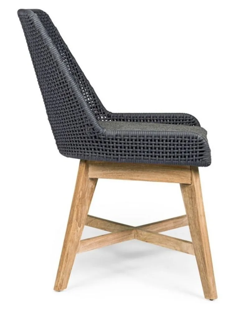 New Bizzotto SEDIA IN CORDA PER ESTERNO COLOR ARDESIA - HESPERIA