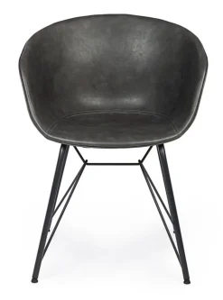 Bizzotto SEDIA IN ECOPELLE ANTRACITE - WARHOL