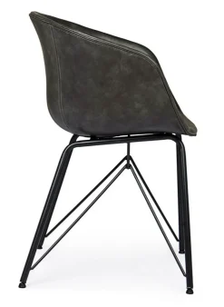 Bizzotto SEDIA IN ECOPELLE ANTRACITE - WARHOL