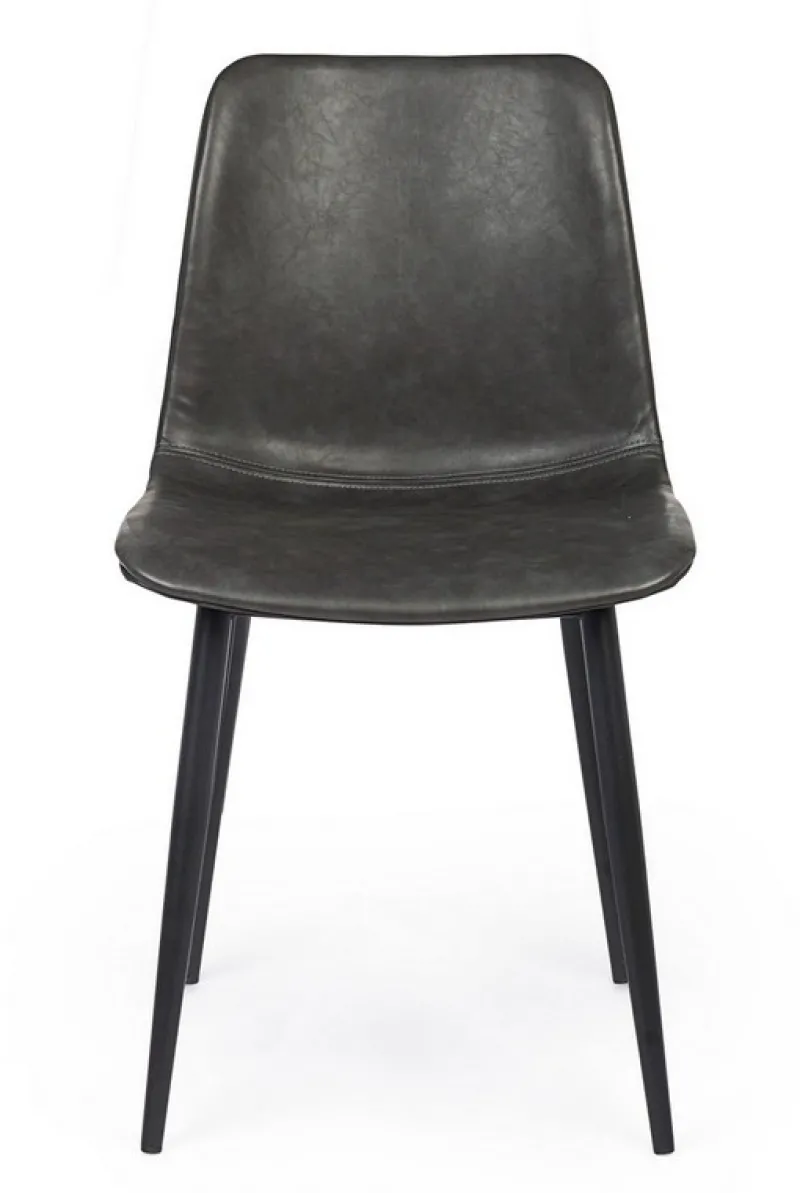 Discount Bizzotto SEDIA IN ECOPELLE ANTRACITE - KYRA