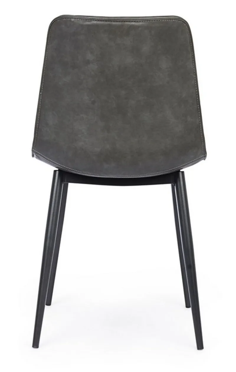 Discount Bizzotto SEDIA IN ECOPELLE ANTRACITE - KYRA