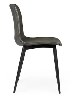 Discount Bizzotto SEDIA IN ECOPELLE ANTRACITE - KYRA