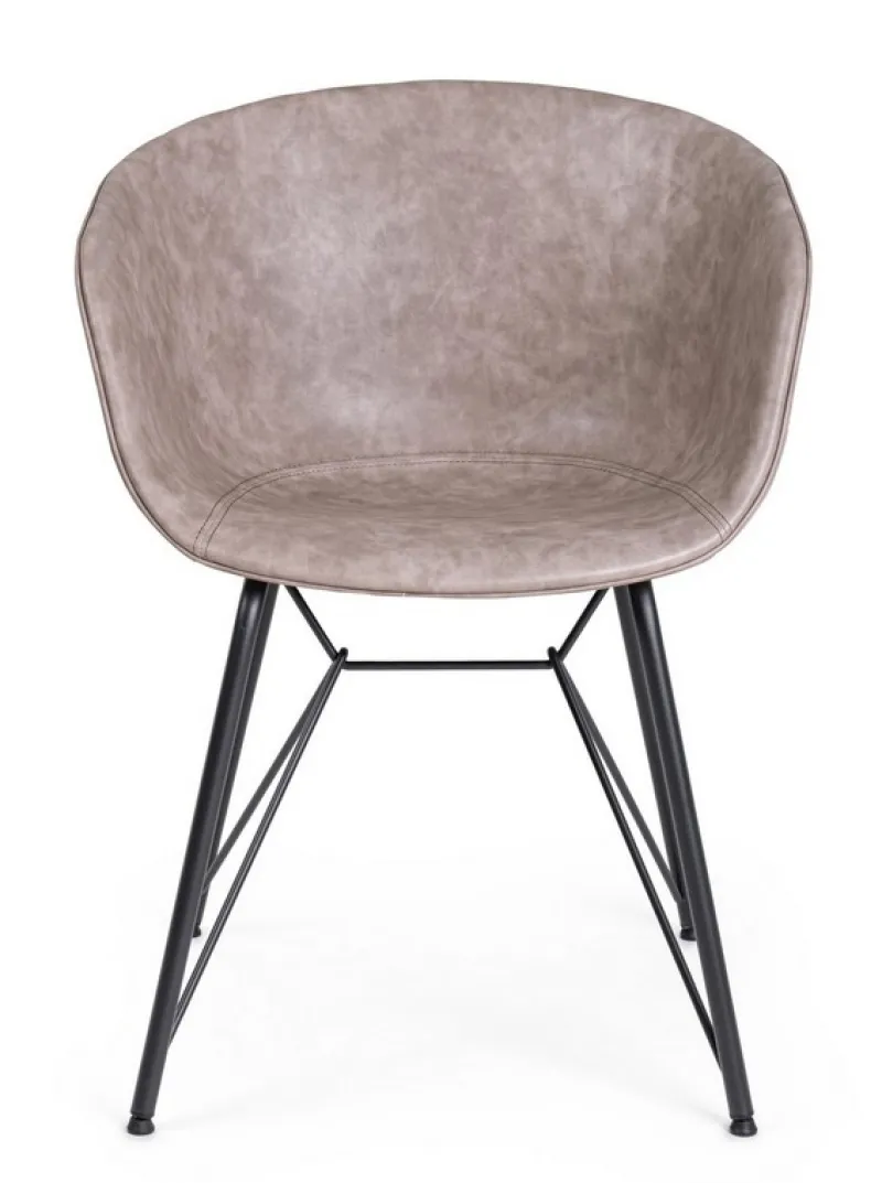 Clearance Bizzotto SEDIA IN ECOPELLE BEIGE - WARHOL