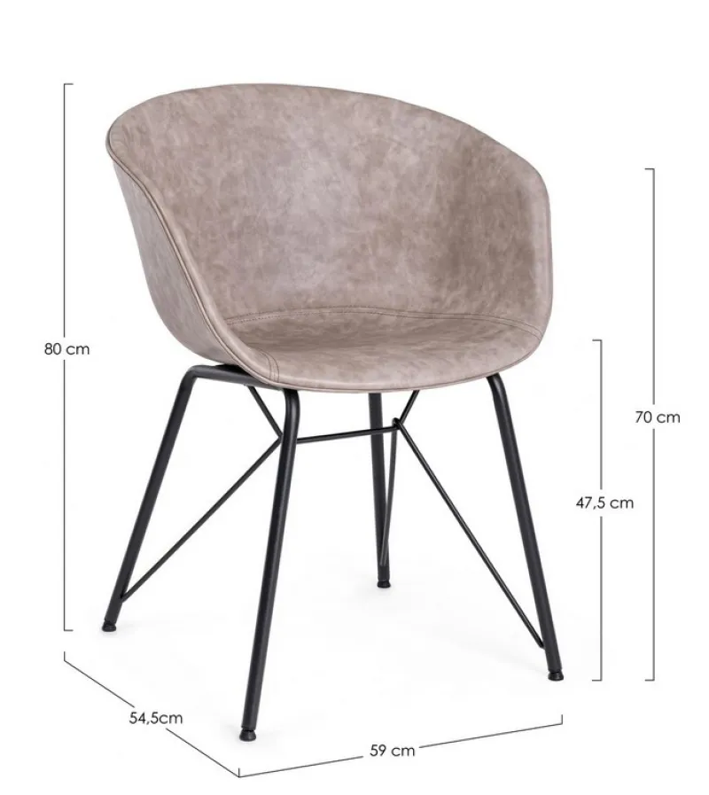 Clearance Bizzotto SEDIA IN ECOPELLE BEIGE - WARHOL