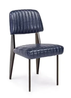 New Bizzotto SEDIA IN ECOPELLE BLU - NELLY