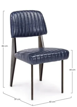 New Bizzotto SEDIA IN ECOPELLE BLU - NELLY