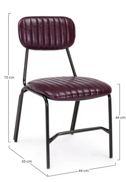 Sale Bizzotto SEDIA IN ECOPELLE BORDEAUX - DEBBIE