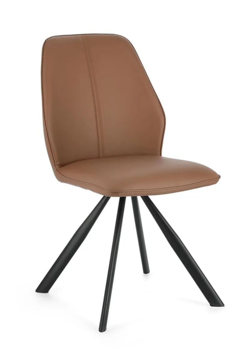 Discount Bizzotto SEDIA IN ECOPELLE COGNAC - MAXWELL