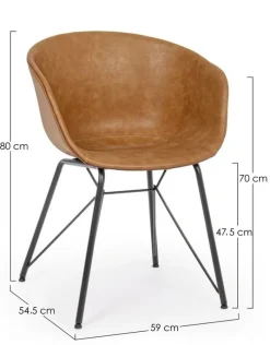 Hot Bizzotto SEDIA IN ECOPELLE COLOR CUOIO - WARHOL