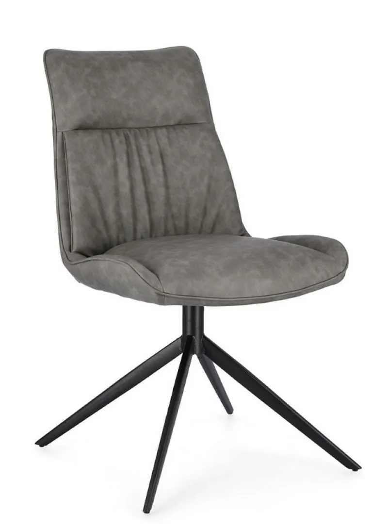 Outlet Bizzotto SEDIA IN ECOPELLE GRIGIO - JORDAN