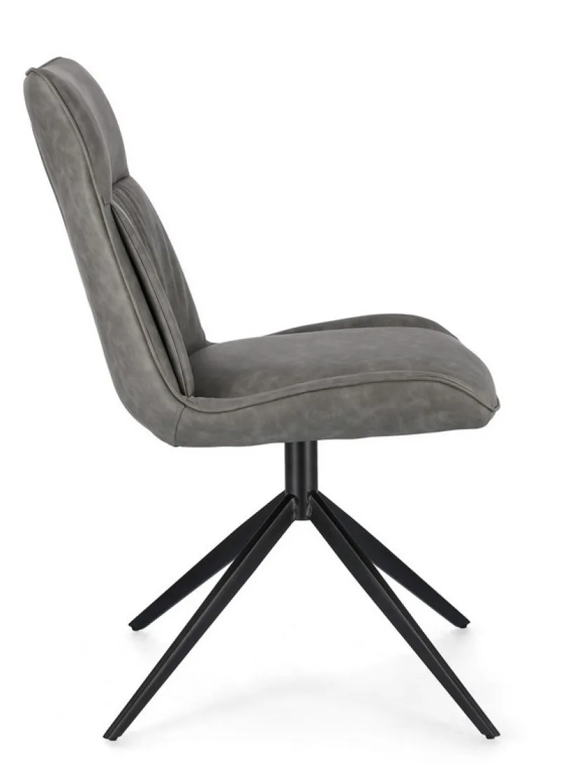 Outlet Bizzotto SEDIA IN ECOPELLE GRIGIO - JORDAN