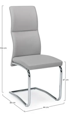 Discount Bizzotto SEDIA IN ECOPELLE GRIGIO CHIARO - THELMA