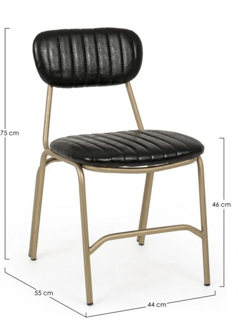 Best Bizzotto SEDIA IN ECOPELLE NERA - ADDY