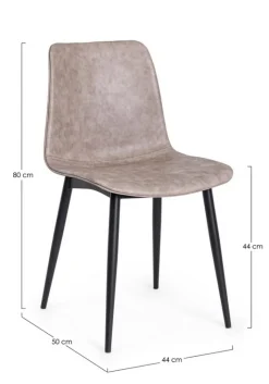 Discount Bizzotto SEDIA IN ECOPELLE NERA - KYRA