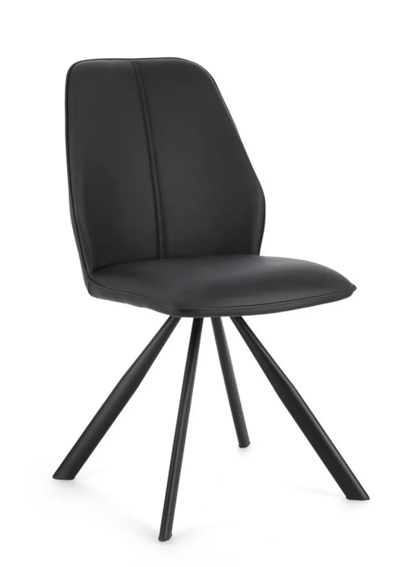 Clearance Bizzotto SEDIA IN ECOPELLE NERA - MAXWELL