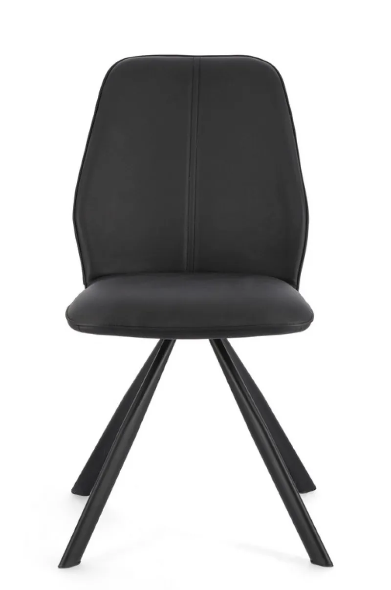 Clearance Bizzotto SEDIA IN ECOPELLE NERA - MAXWELL