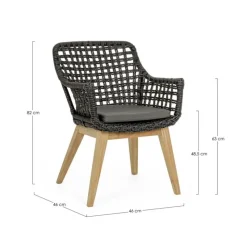 Best Bizzotto SEDIA IN FIBRA SINTETICA NERA - MADISON