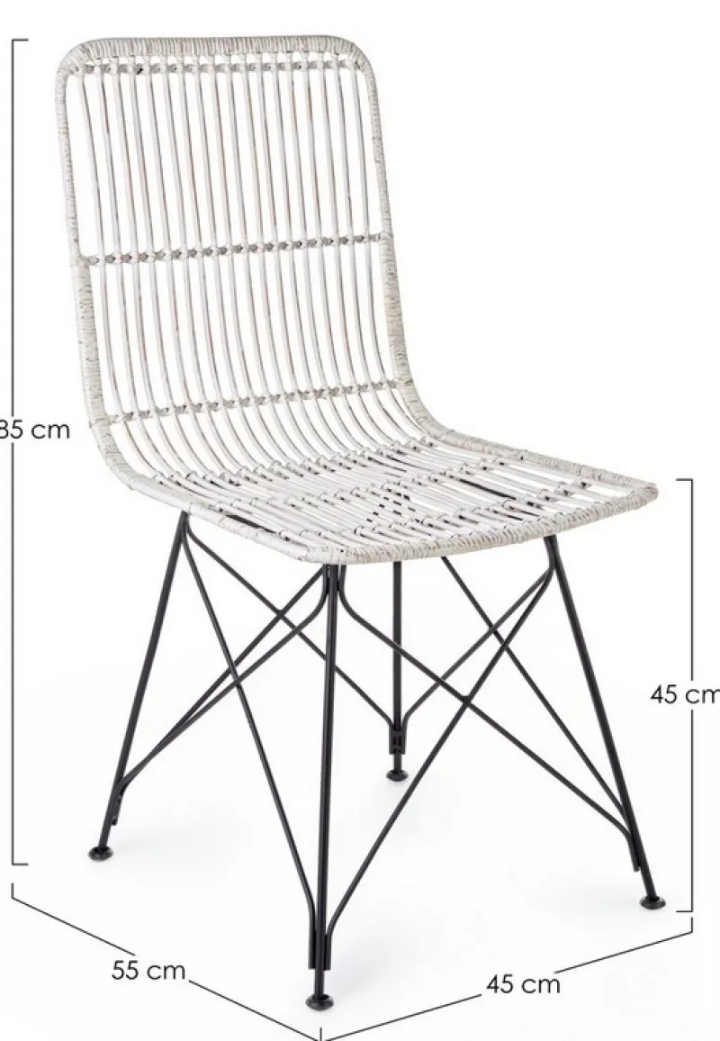 Bizzotto SEDIA IN FIBRE NATURALI BIANCA - LUCILA KUBU