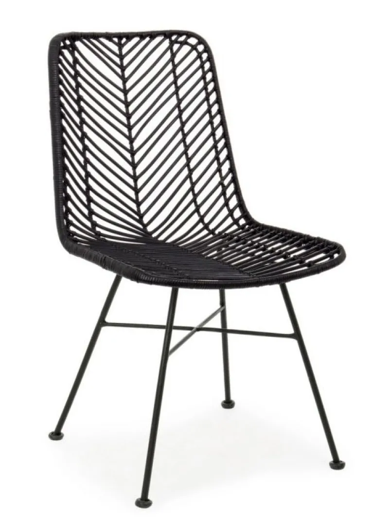 Best Bizzotto SEDIA IN FIBRE NATURALI NERA - LORENA