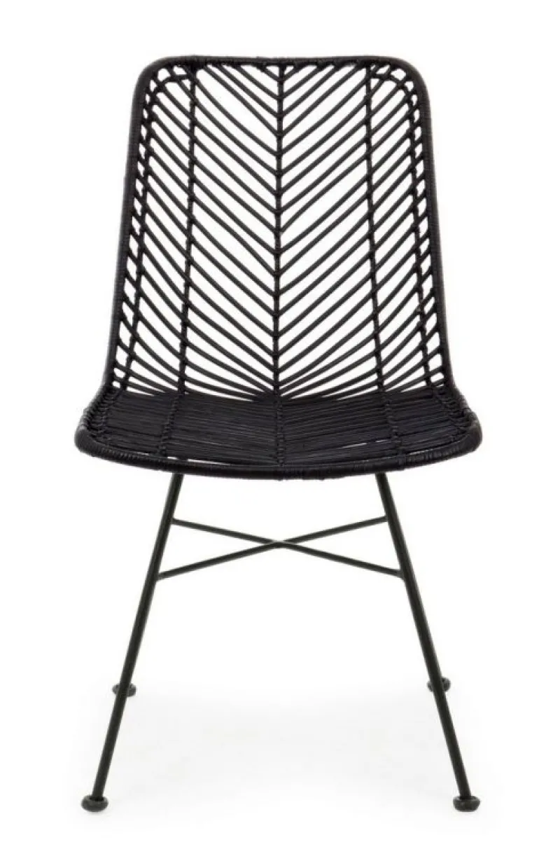 Best Bizzotto SEDIA IN FIBRE NATURALI NERA - LORENA