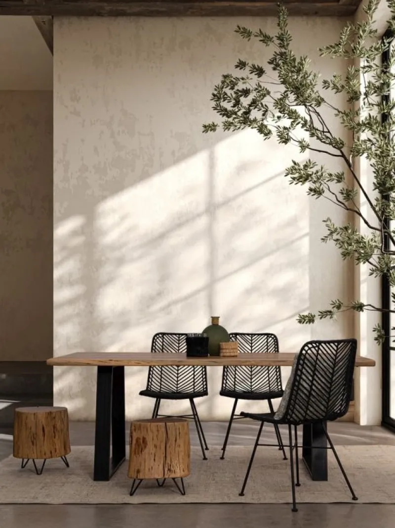 Best Bizzotto SEDIA IN FIBRE NATURALI NERA - LORENA